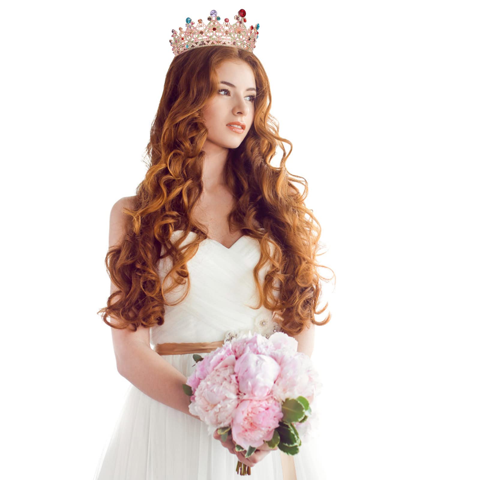 COCIDE Crown for Women Crystal Queen Crowns and Tiaras Girls Full Round Wedding Headband Hair Accessories for Birthday Pageant Prom Bridal Party Halloween Costume - Image 4