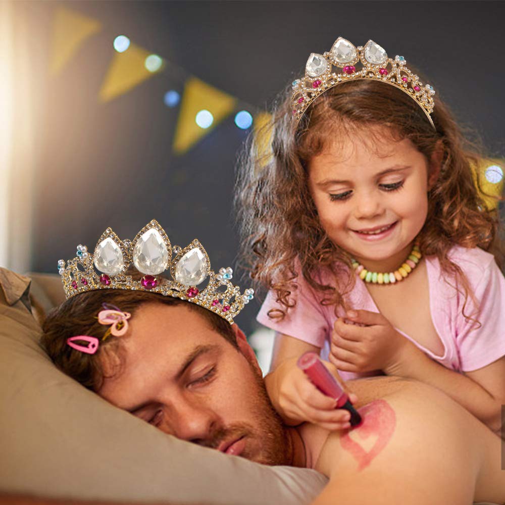 COCIDE Rapunzel Tiaras for Women Gold Crowns for Women Princess Crystal Rhinestone Hair Accessories for Girls Birthday Party Halloween Christmas Decoration - Image 3